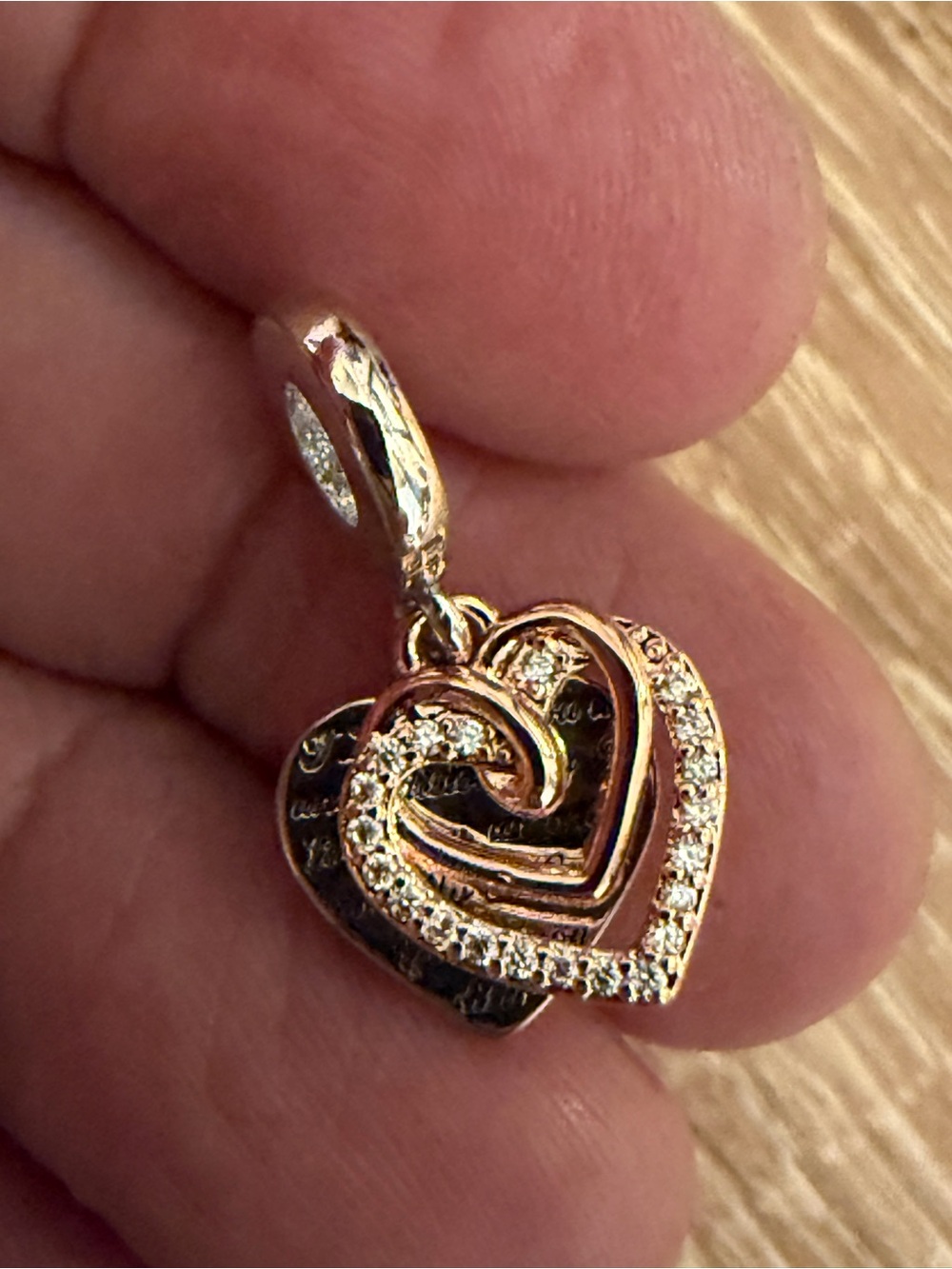 Pandora Rose Gold Double Heart Charm Bracelet Accent - Picture 7 of 14